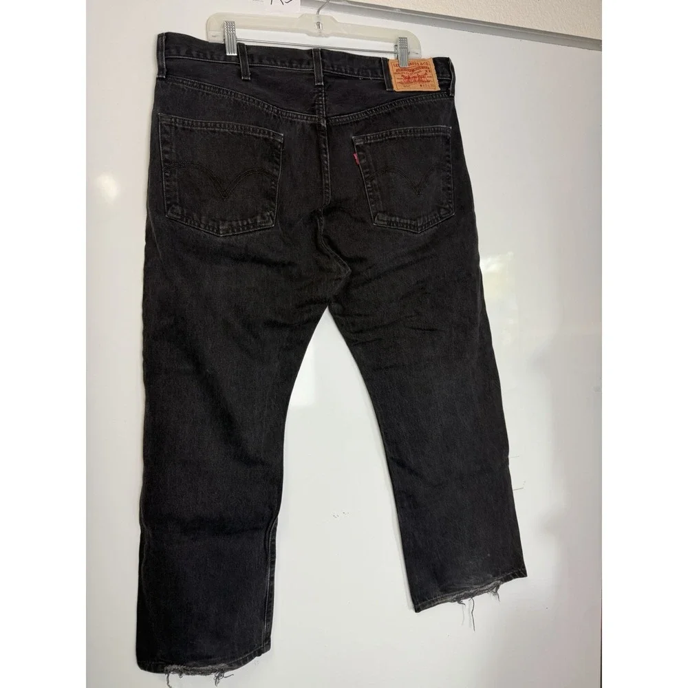 Vintage Levi's 501 Jeans Mens 40x30 Straight Black Denim Button Fly Grunge Y2K